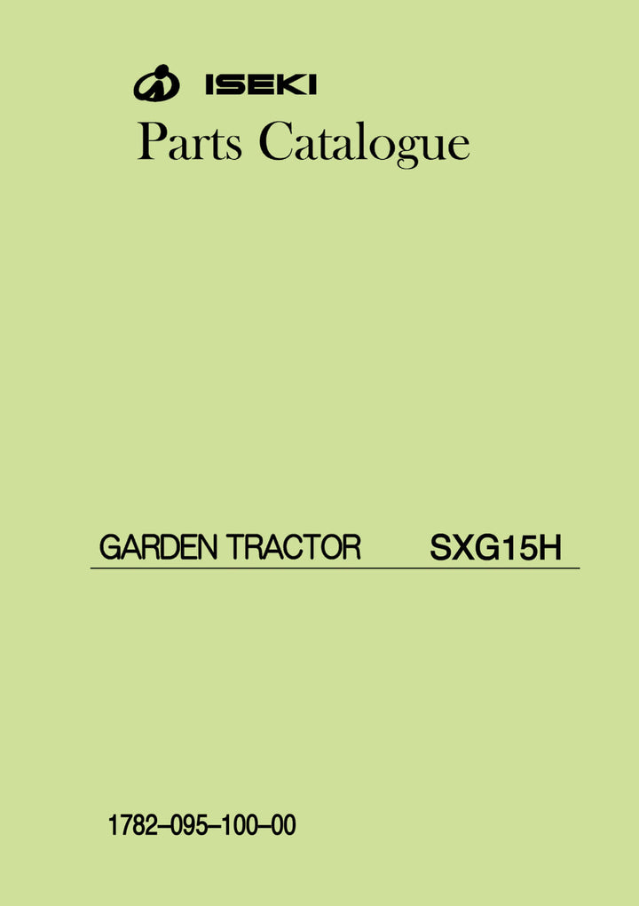 Iseki Traktor SXG15H Parts Catalogue