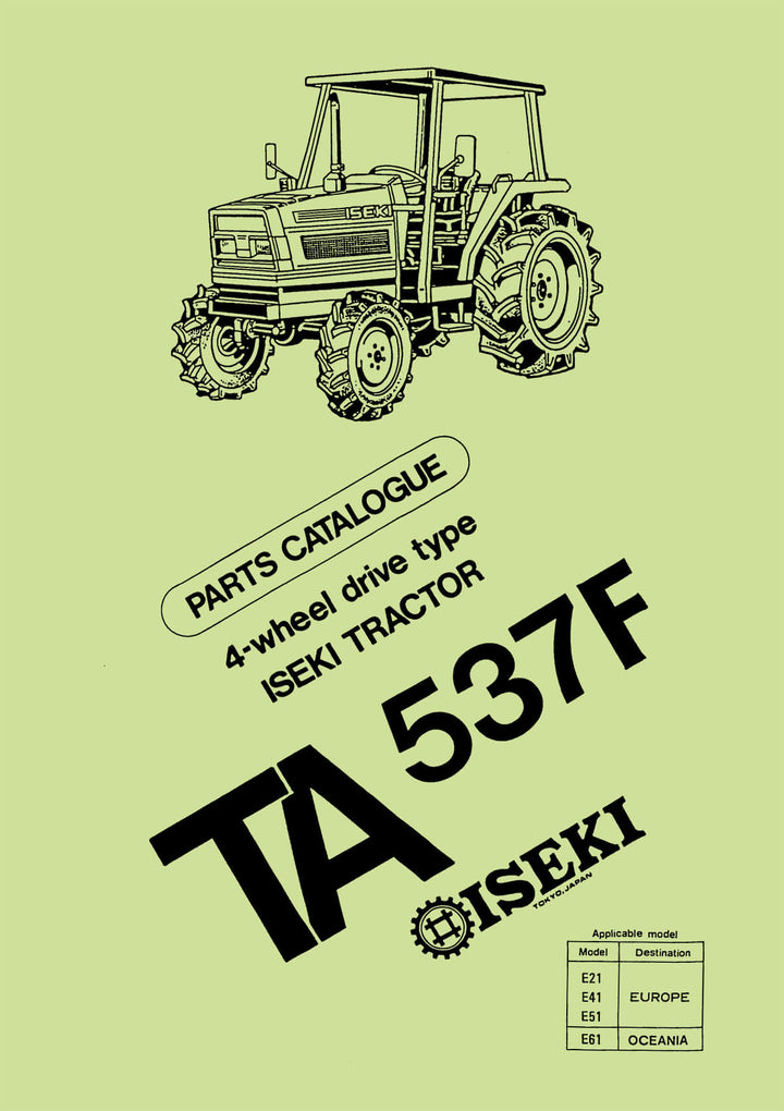 Iseki Traktor TA537F Parts Catalogue