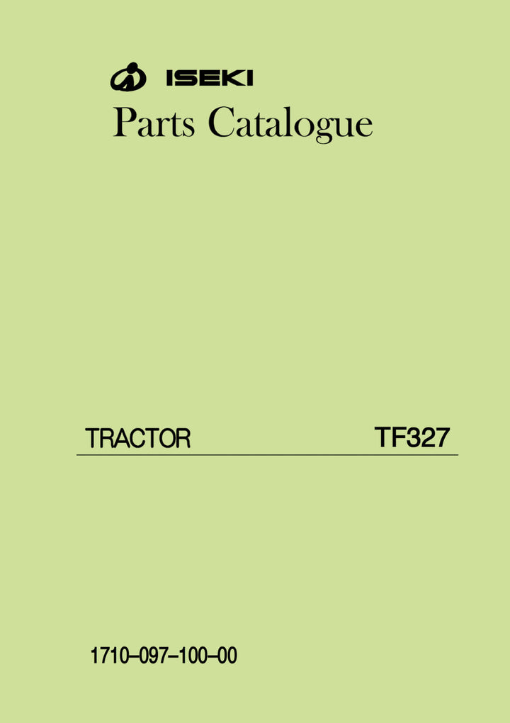 Iseki Traktor TF327 Parts Catalogue