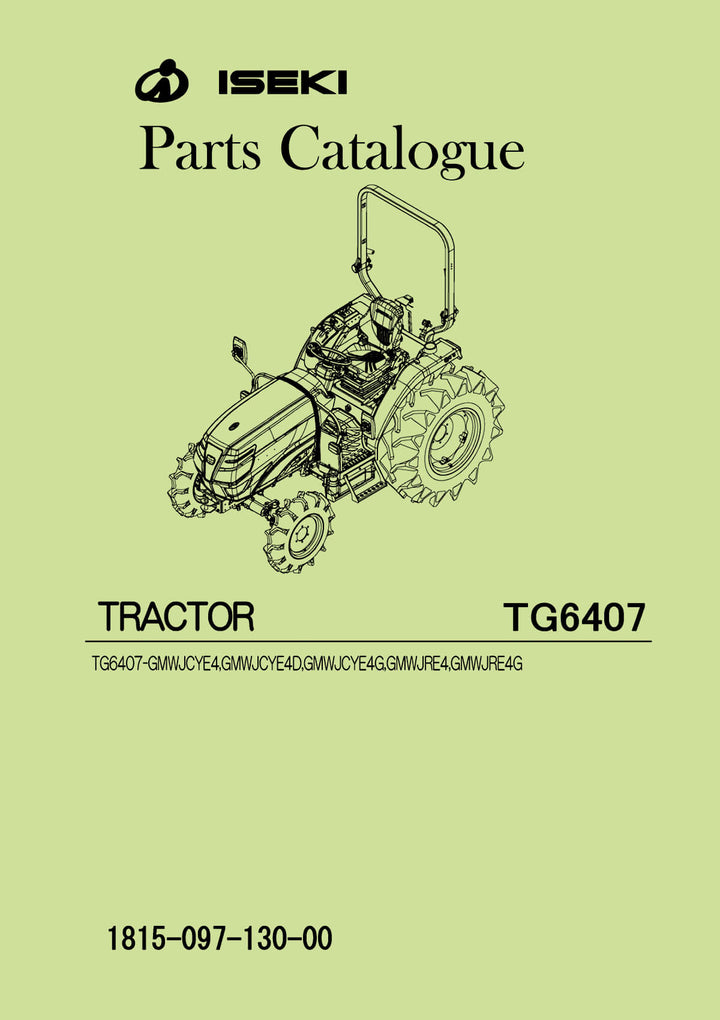 Iseki Traktor TG6407 Parts Catalogue