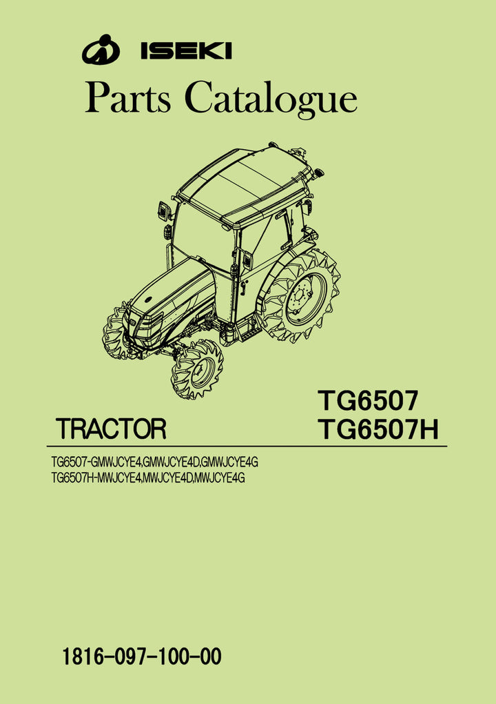 Iseki Traktor TG6507 & TG6507H Parts Catalogue