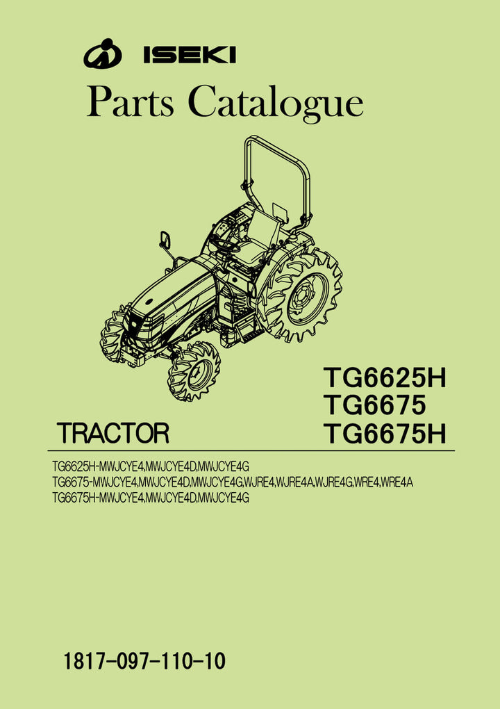 Iseki Traktor TG6625H TG6675 TG6675H Catalogue