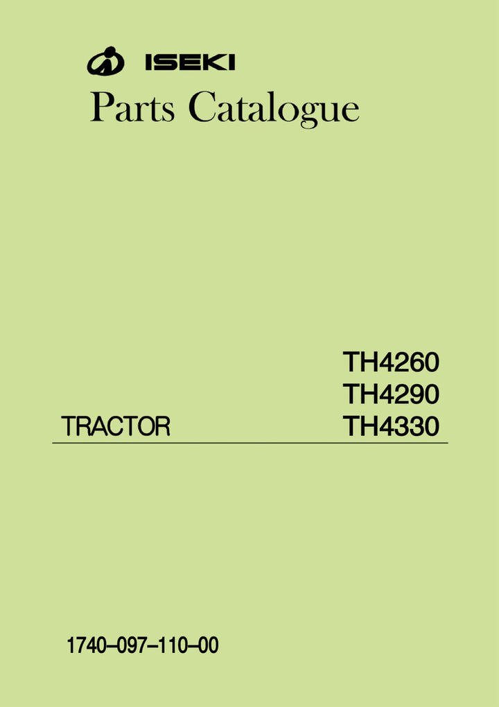 Iseki Traktor TH4260 TH4290 TH4330 Parts Catalogue