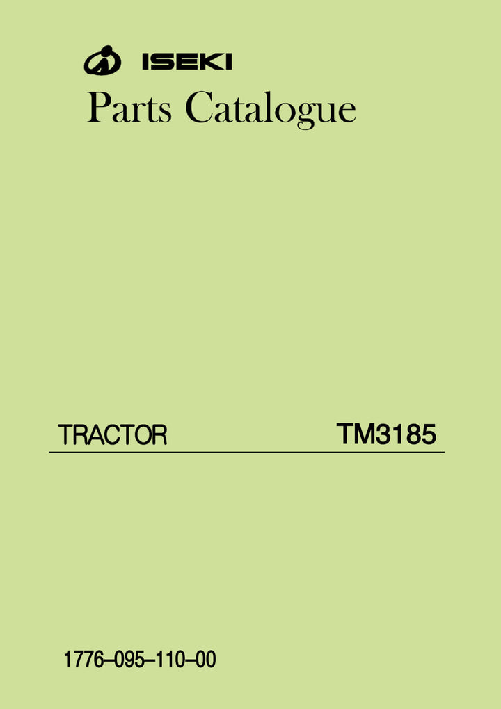 Iseki Traktor TM3185 Parts Catalogue