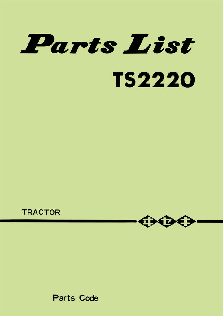 Iseki Traktor TS2220 Parts Catalogue