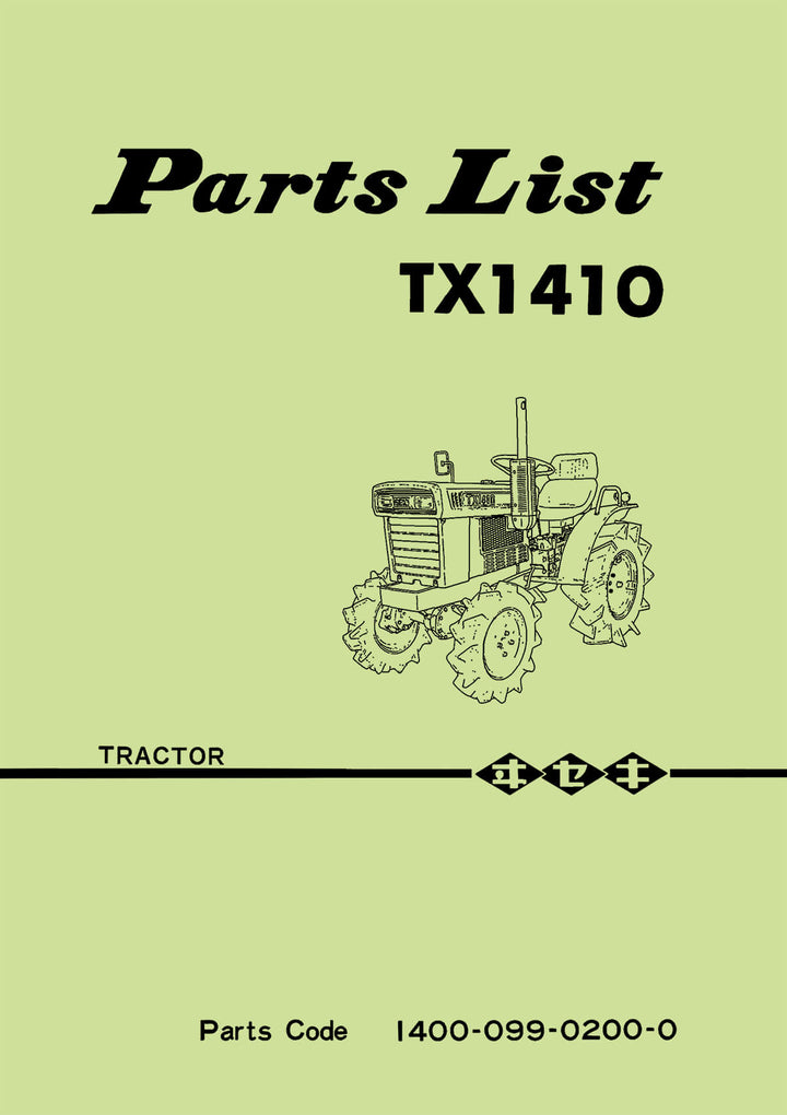 Iseki Traktor TX1410 Parts Catalogue