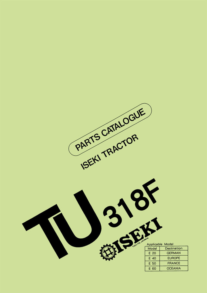 Iseki Traktor TU318F Parts Catalogue