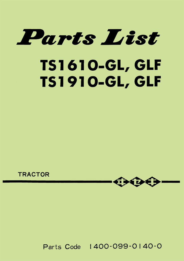 Iseki Traktor TS1610 & TS1910 Parts Catalogue
