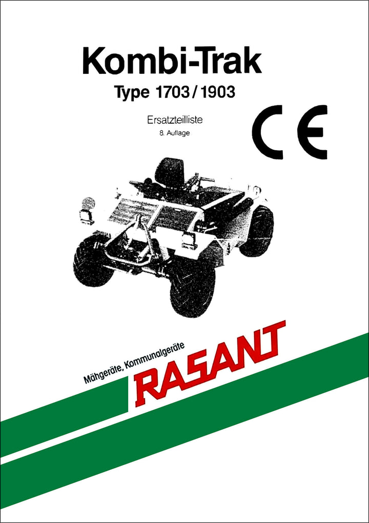 Aebi 1703 und 1903 Kombi Trak Rasant Ersatzteilliste