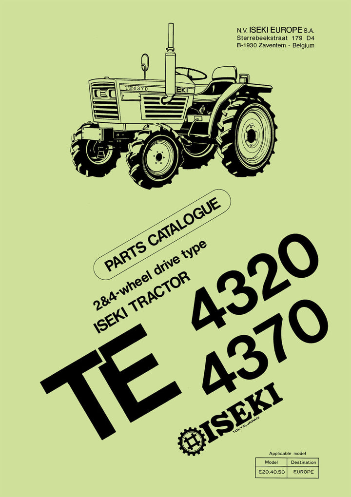 Iseki Traktor TE4310 & TE4370 Parts Catalogue