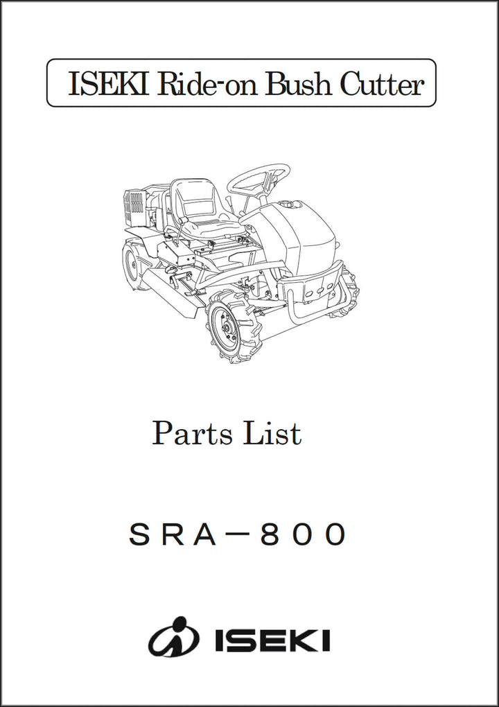 Iseki Traktor SRA800 Parts Catalogue