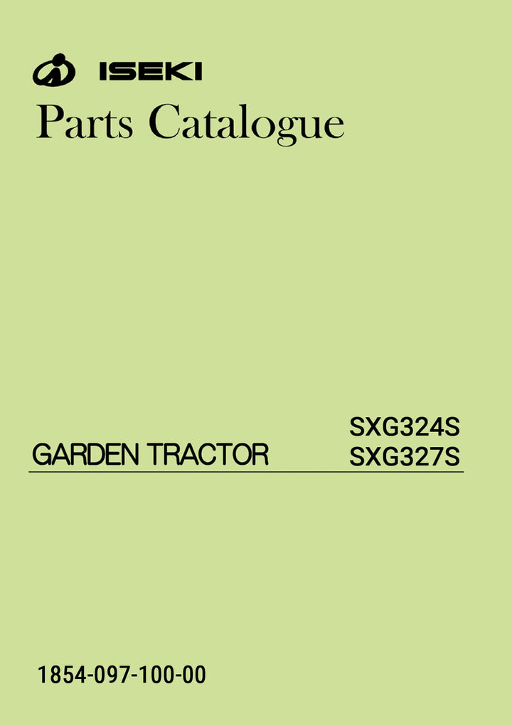 Iseki Traktor SXG324S & SXG327S Parts Catalogue