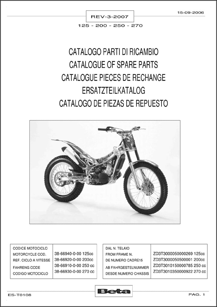 Beta Trial 125 200 250 270 Rev 3 2007 Ersatzteilkatalog