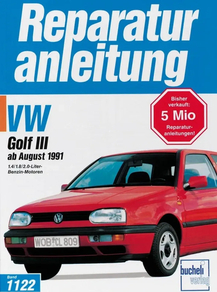 VW Golf 3 Reparaturanleitung und Werkstatthandbuch 1991 - gedrucktes Buch zum Bestpreis! - verwuester.net