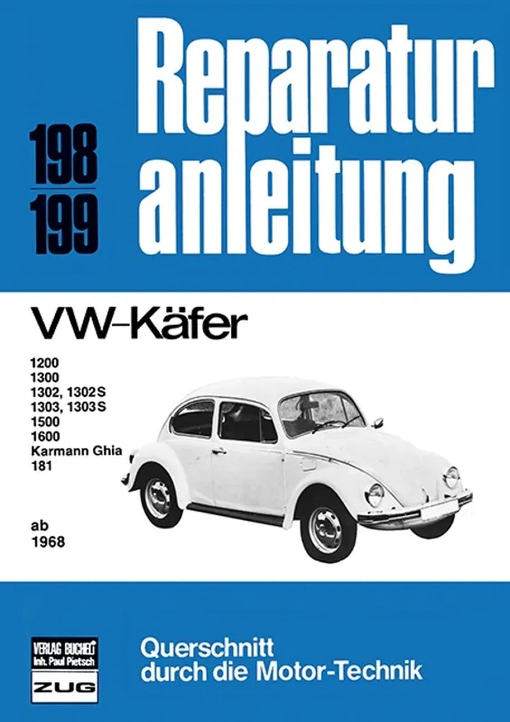 VW Käfer Reparaturanleitung und Werkstatthandbuch 1968 - gedrucktes Buch zum Bestpreis! - verwuester.net