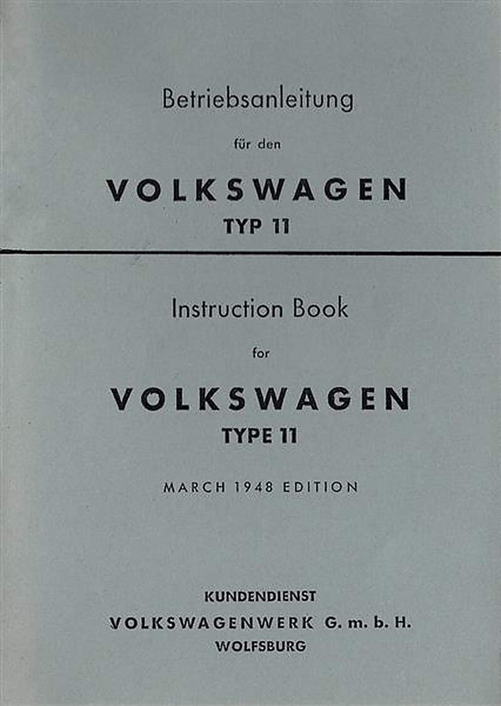 VW Käfer Typ 11 Betriebsanleitung, Buchcover