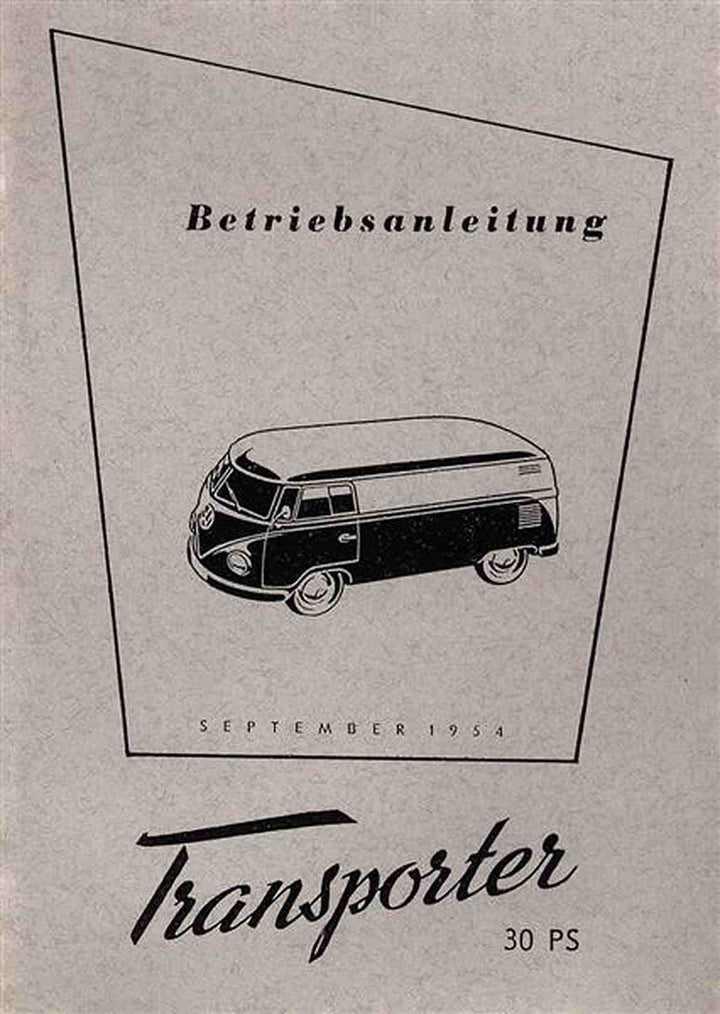 VW Transporter Bulli 30 PS Betriebsanleitung, Buchcover