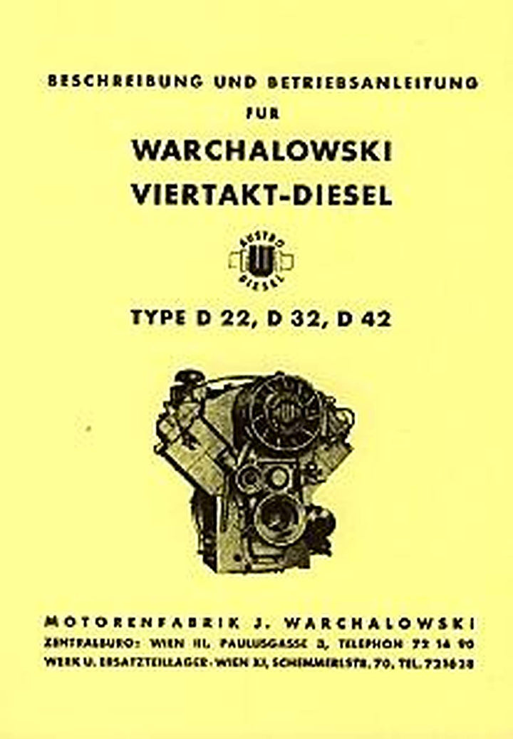 Warchalowski D22, D32, D42 Betriebsanleitung, Buchcover