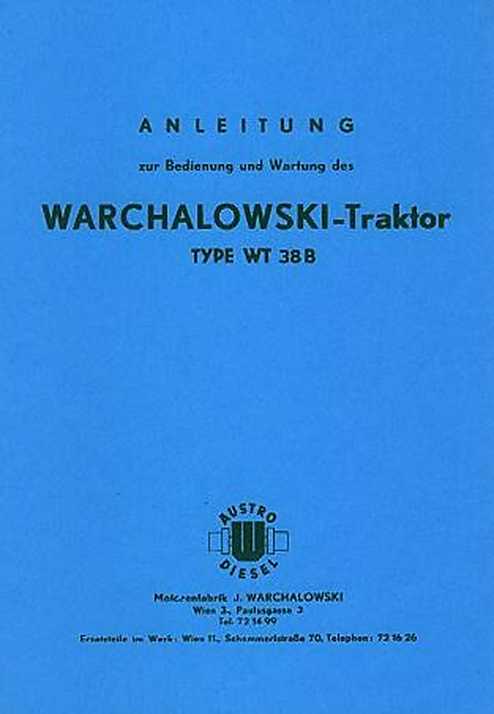 Warchalowski WT38B Betriebsanleitung und Ersatzteilkatalog, Buchcover