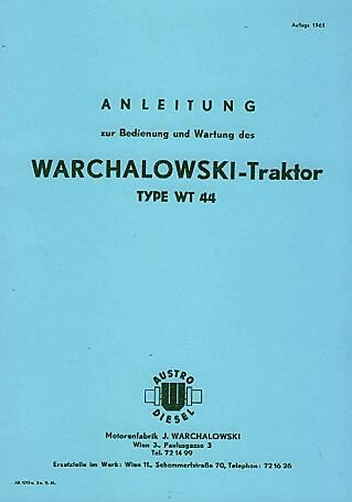 Warchalowski WT44 Betriebsanleitung, Buchcover