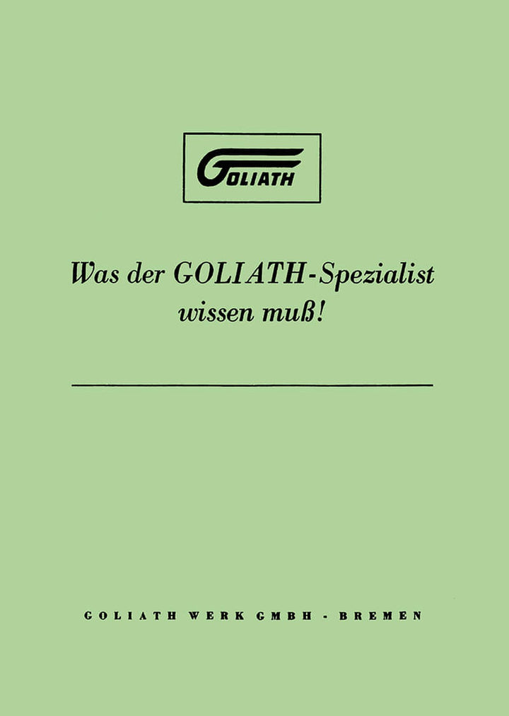 Was der Goliath-Spezialist wissen muß, Buchcover
