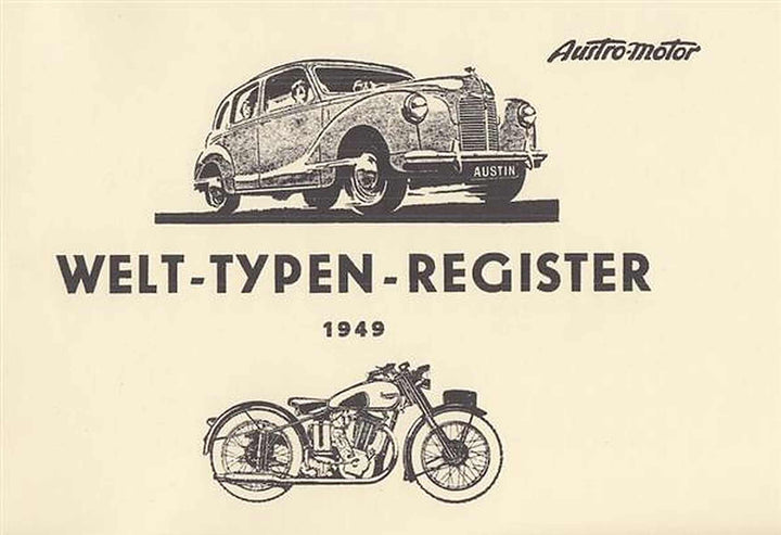 Austro-Motor, Welt-Typen-Register 1949, Buchcover