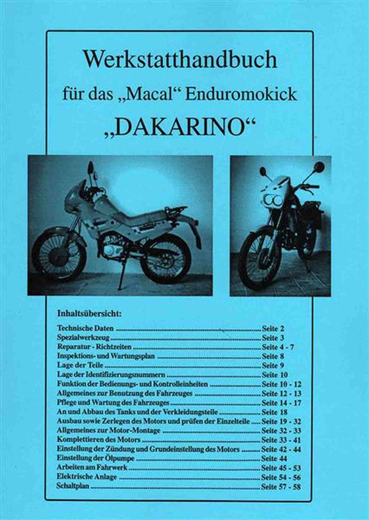 Macal Enduromokick Dakarino Reperaturanleitung, Buchcover