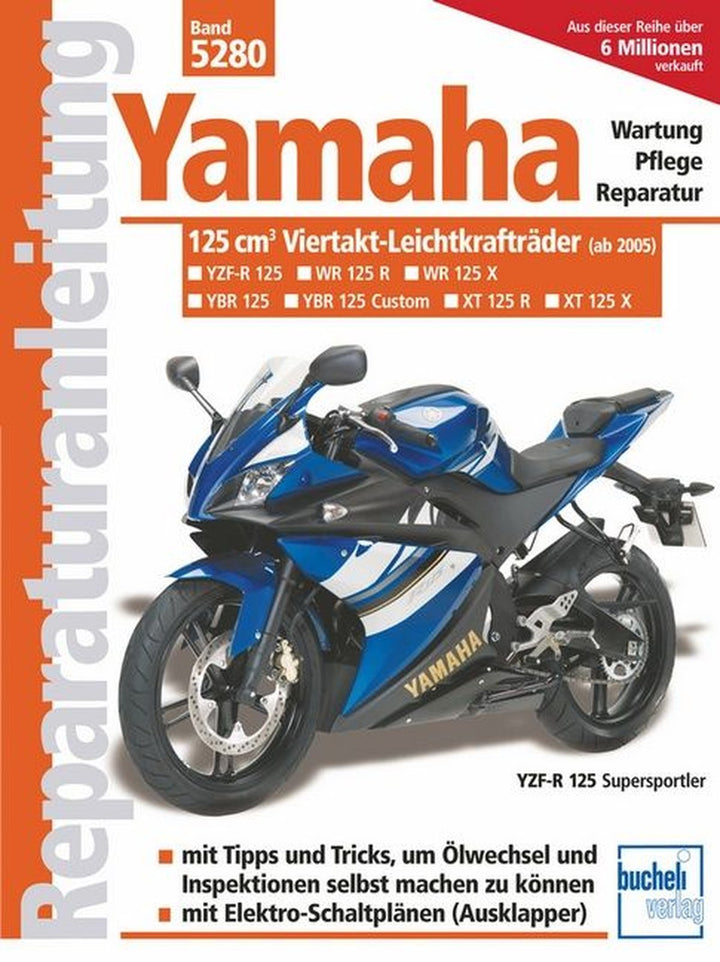 Yamaha 125-ccm-Viertakt-Leichtkrafträder - Reparaturbuch, Buchcover