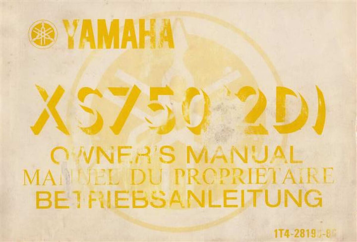 Yamaha XS750 (2D), Betriebsanleitung, Buchcover