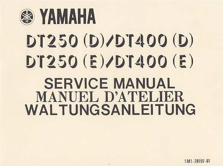 Yamaha DT 250/400 D/E, Wartungsanleitung, Buchcover