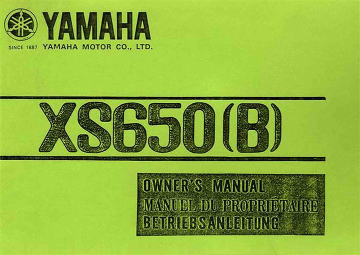 Yamaha XS650 Betriebsanleitung, Buchcover