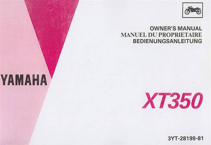 Yamaha XT350 Bedienungsanleitung, Buchcover