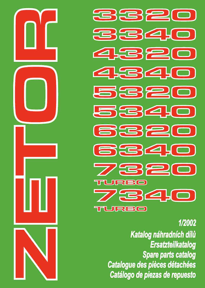 Zetor 3320, 3340, 4320, 4340, 5320, 5340, 6320, 6340, 7320, 7340 Ersatzteilkatalog, Buchcover