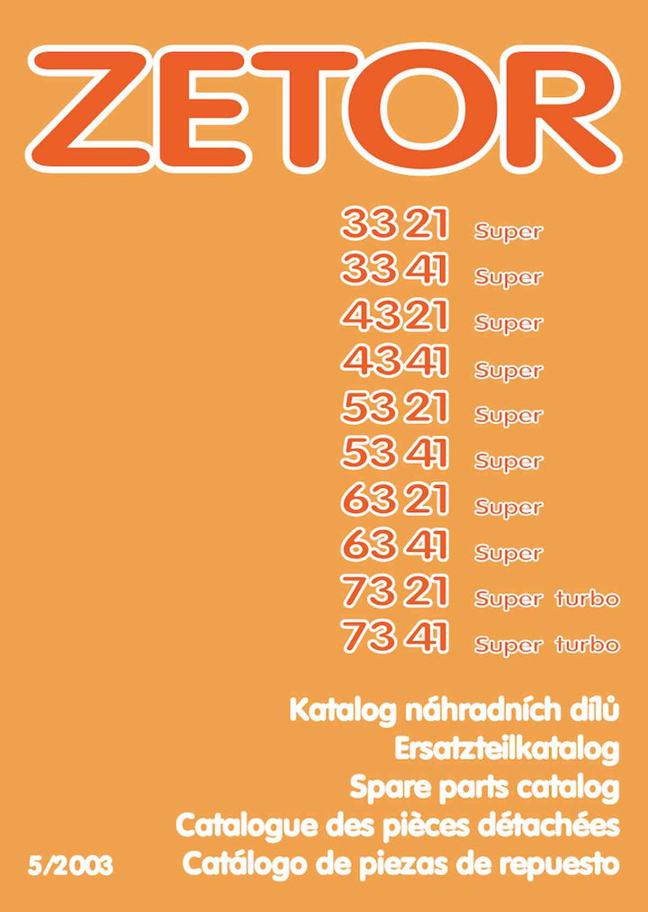 Zetor 3321, 3341, 4321, 4341, 5321, 5341, 6321, 6341, 7321, 7341 Ersatzteilkatalog, Buchcover
