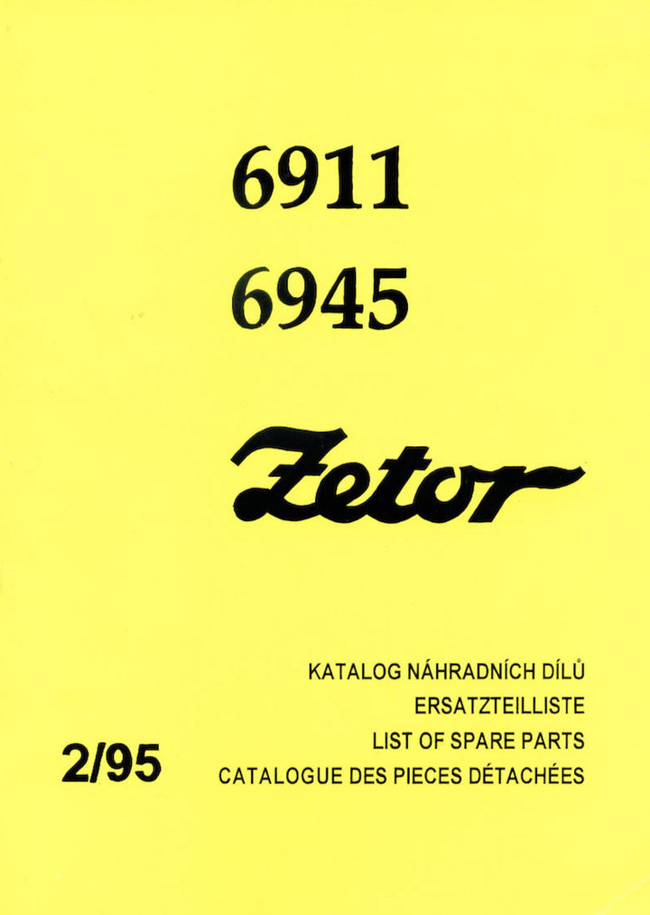 Zetor 6911 und 6945 Ersatzteilkatalog, Buchcover