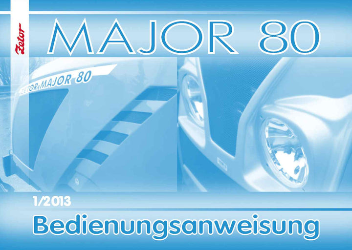 Zetor Major 80 Bedienungsanweisung, Buchcover