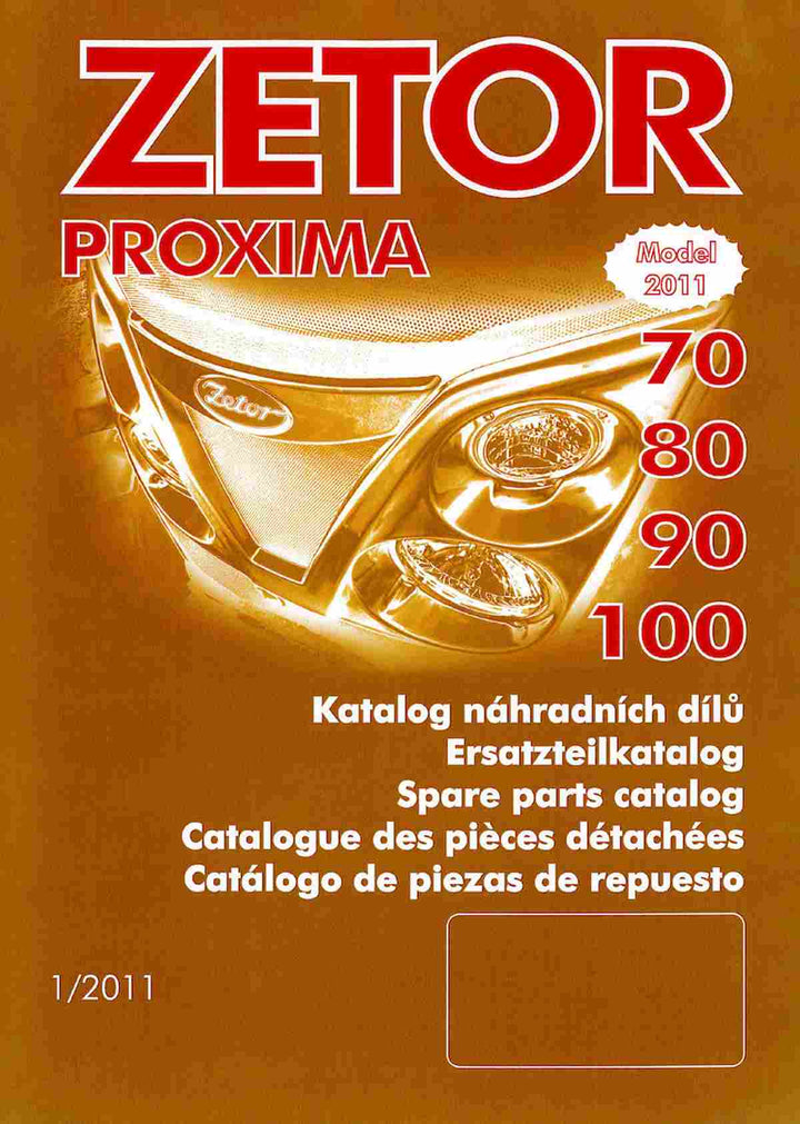 Zetor Proxima 70, 80, 90, 100 Ersatzteilkatalog, Buchcover