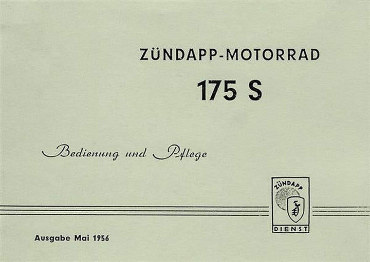 Zündapp 175S Betriebsanleitung, Buchcover