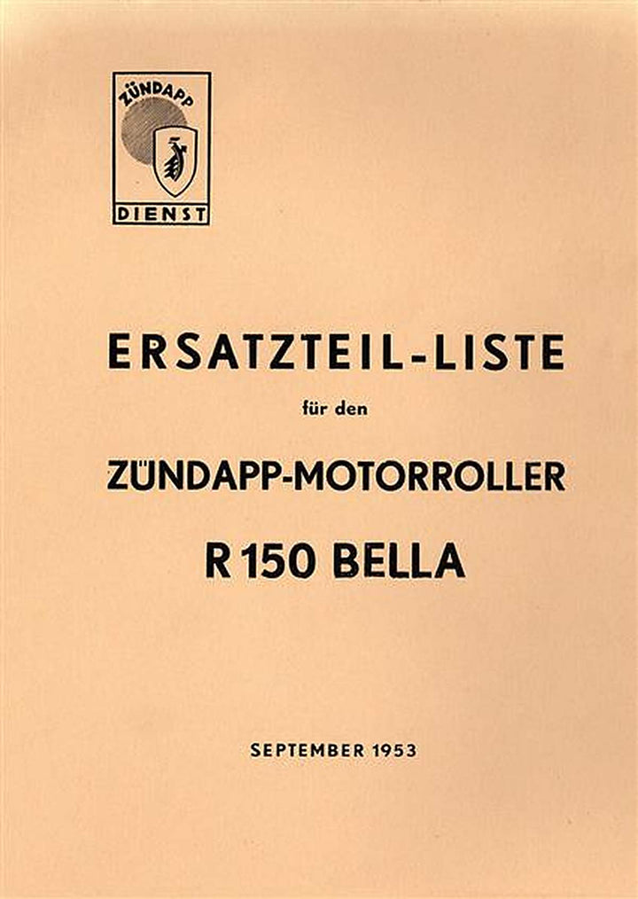 Zündapp Bella R150 Ersatzteilkatalog, Buchcover