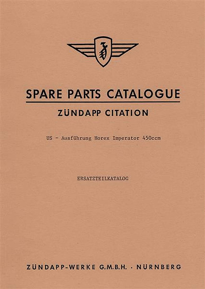 Zündapp Citation Spare Parts List, Buchcover
