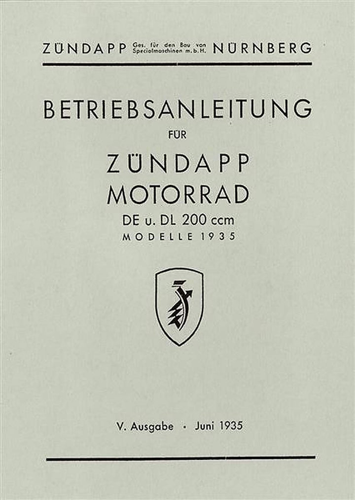 Zündapp DE200 und DL200 Betriebsanleitung, Buchcover