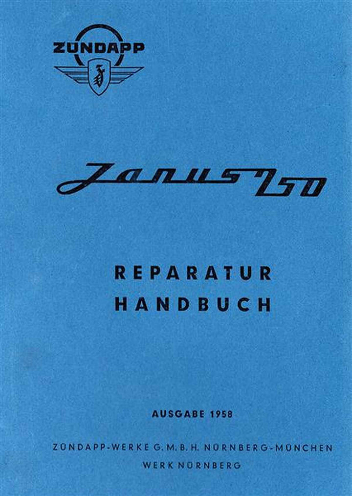 Zündapp Janus 250 Reparaturhandbuch, Buchcover