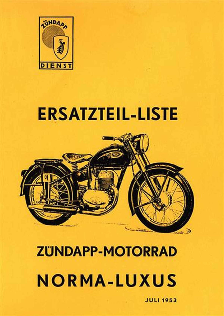 Zündapp Norma-Luxus Ersatzteilkatalog, Buchcover