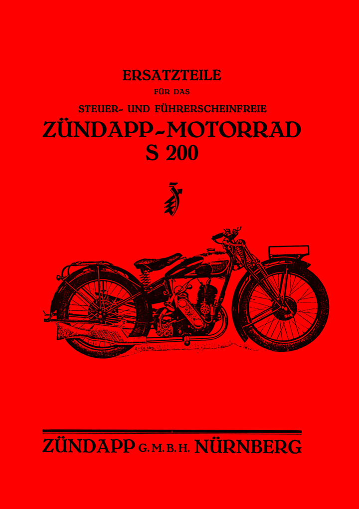 Zündapp S200 Ersatzteilkatalog, Buchcover