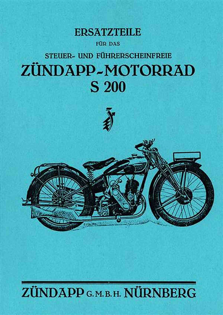 Zündapp S200 Ersatzteilkatalog, Buchcover