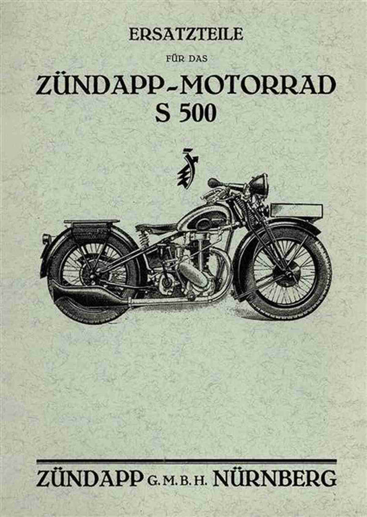 Zündapp S500 mit Phyton-Motor Ersatzteilkatalog, Buchcover