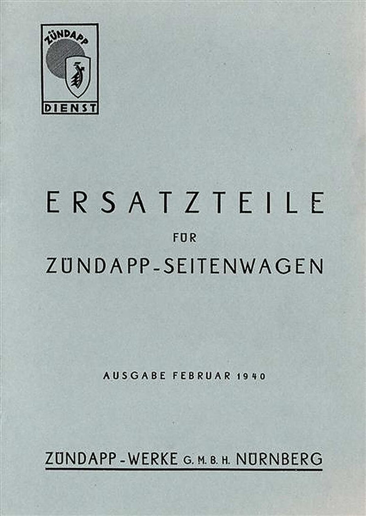 Zündapp Seitenwagen der Wehrmacht Ersatzteilkatalog, Buchcover