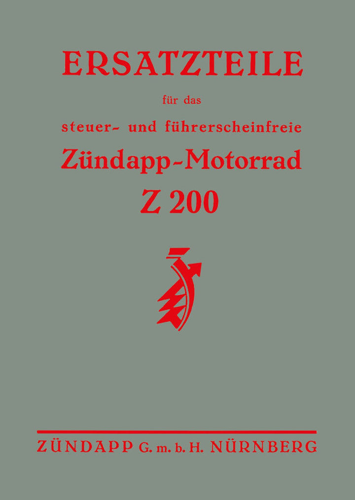 Zündapp Z200 Ersatzteilkatalog, Buchcover
