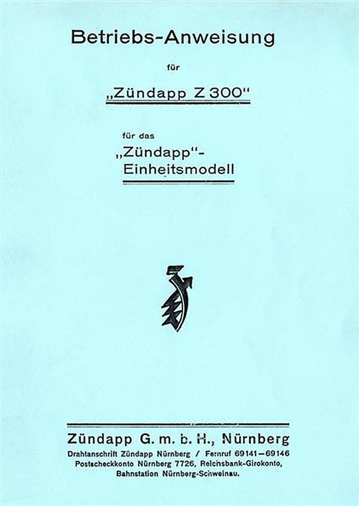 Zündapp Z300 EM250 EM300 Betriebsanleitung, Buchcover