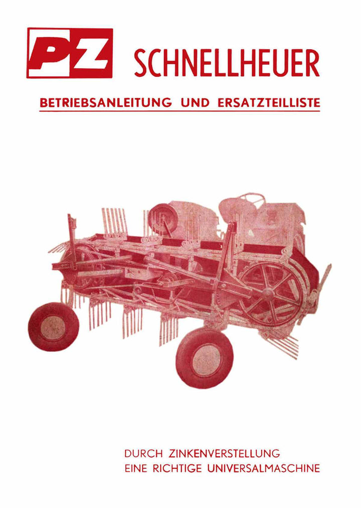 PZ Schnellheuer Betriebsanleitung und Ersatzteilkatalog, Buchcover